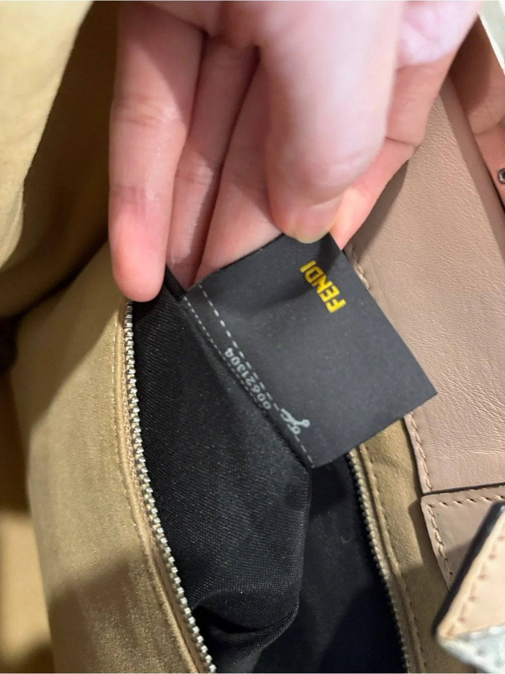 Fendi 3Jours Nude Silver Tote Leather Hand Bag